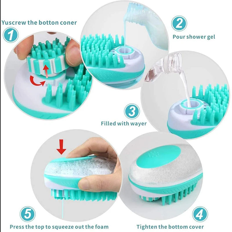 2-in-1 Pet Bath & Massage Brush