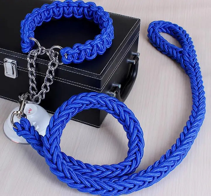Double Strand Rope Dog Leash & Collar Set