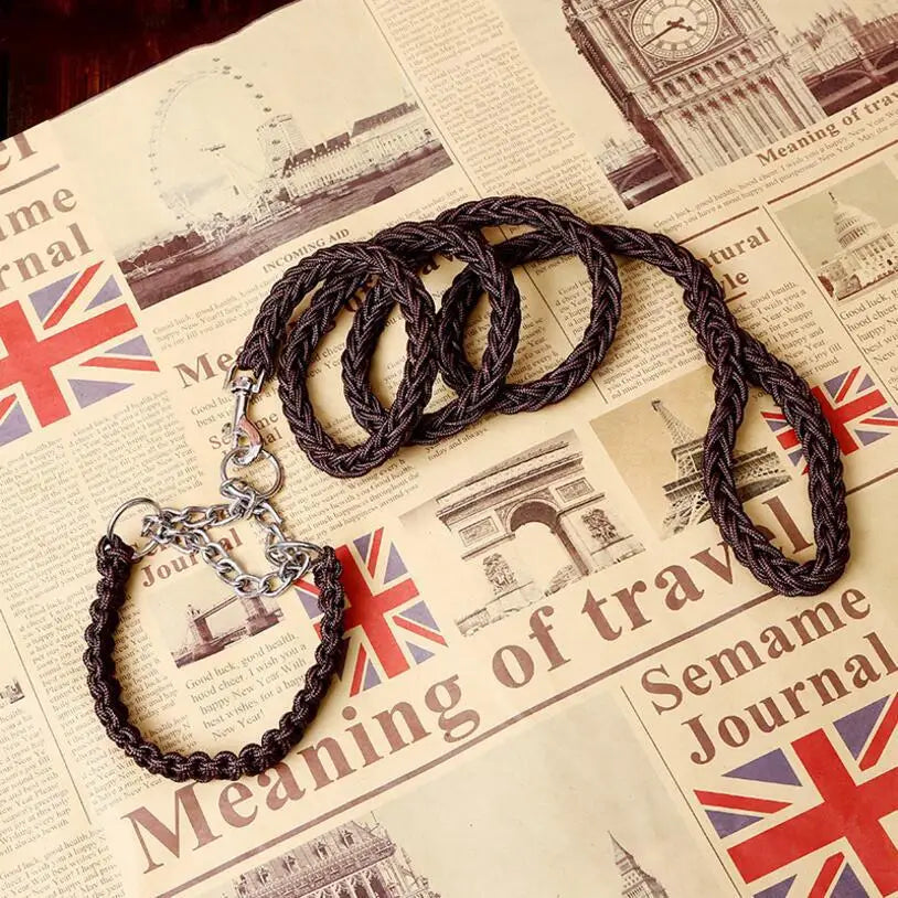Double Strand Rope Dog Leash & Collar Set