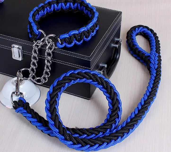 Double Strand Rope Dog Leash & Collar Set