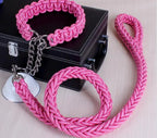 Double Strand Rope Dog Leash & Collar Set