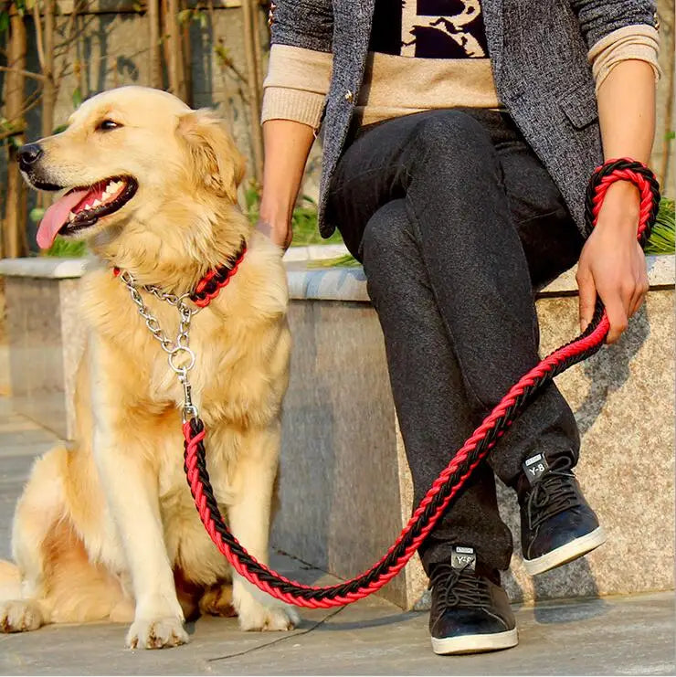 Double Strand Rope Dog Leash & Collar Set