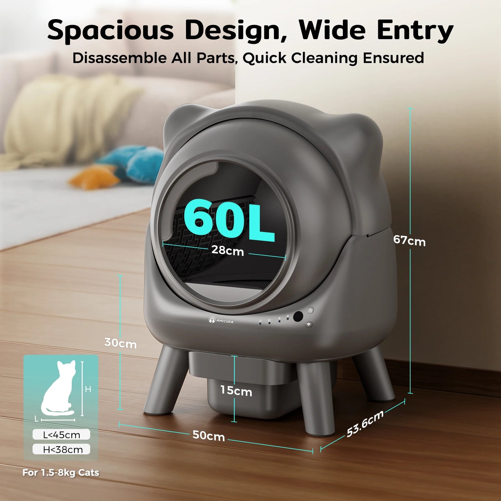 Automatic Self-Cleaning Cat Litter Box