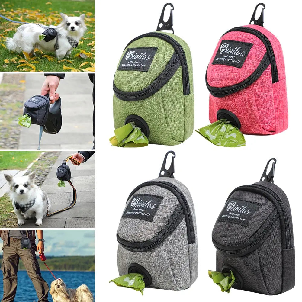 Multifunctional Dog Treat Pouch with Poop Bag Dispenser