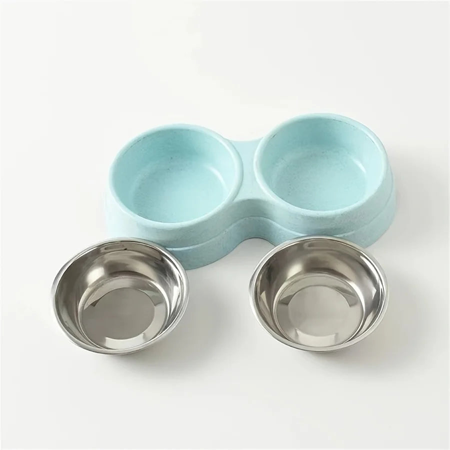 Dual Stainless Steel Pet Bowl