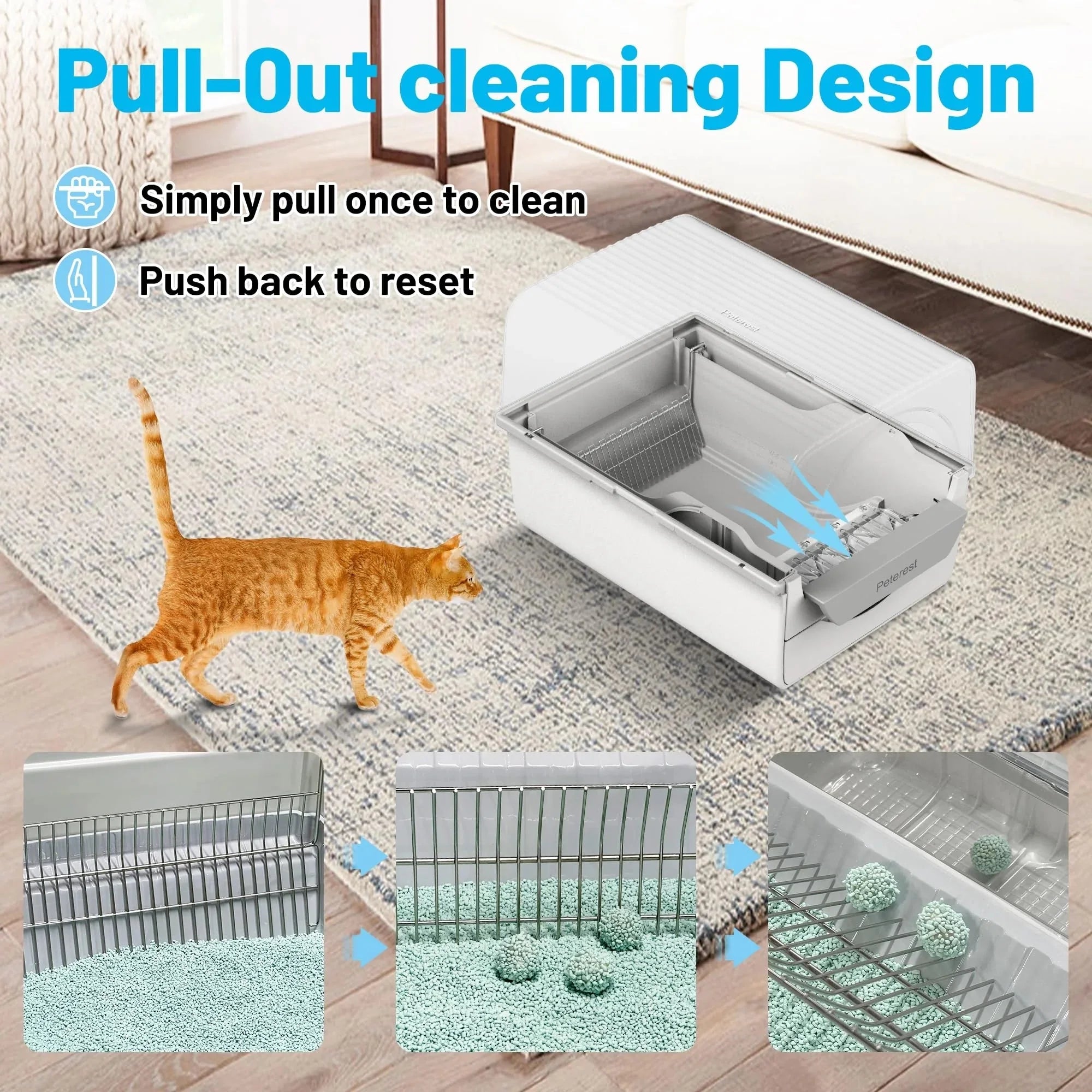 Pull-N-Scoop Semi-Automatic Cat Litter Box