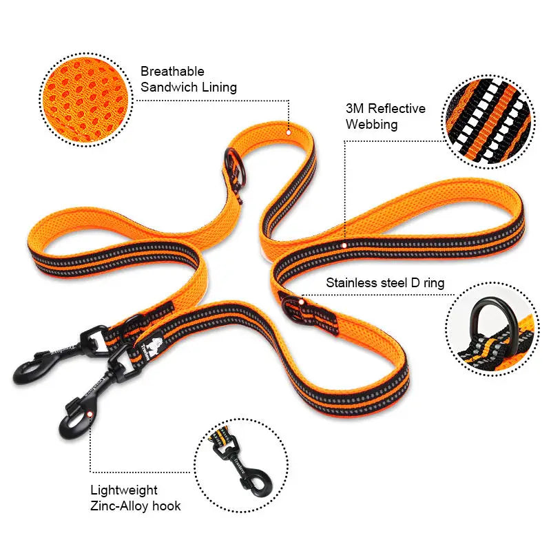 7-in-1 Multi-Function Reflective Dog Leash