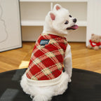 Winter Warm Plaid Dog Fleece Vest