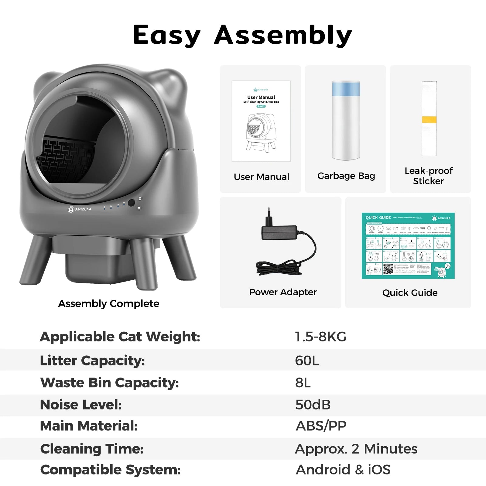Automatic Self-Cleaning Cat Litter Box