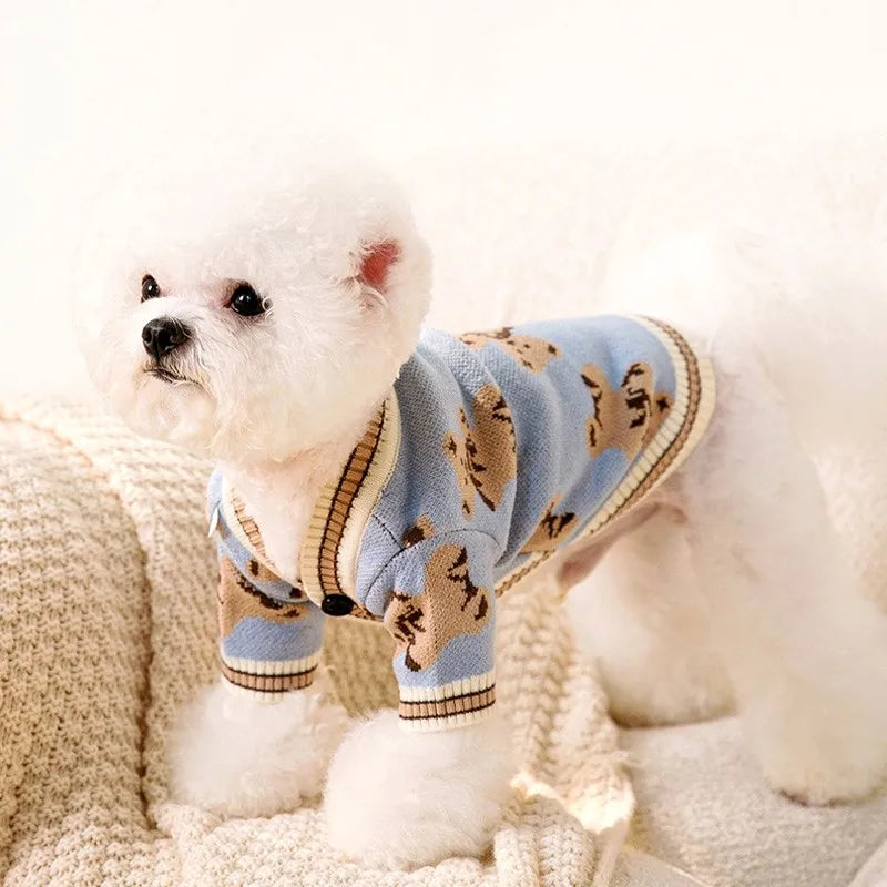 Luxury Teddy Bear Cardigan Sweater for Dogs & Cats