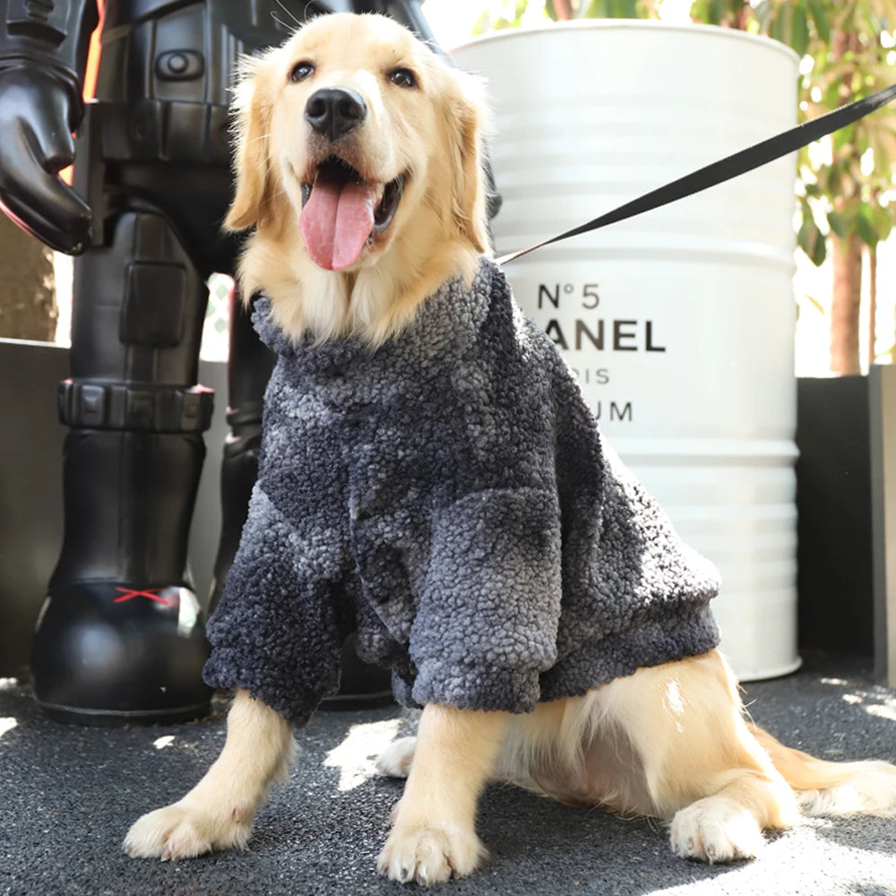 Lamb Wool Winter Coat for Large Dogs