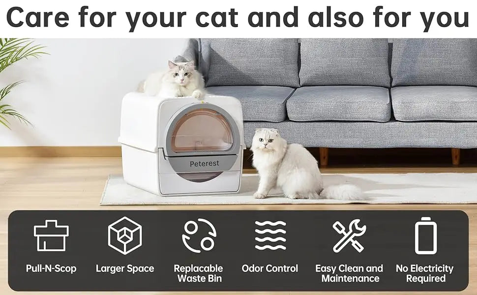 Pull-N-Scoop Semi-Automatic Cat Litter Box