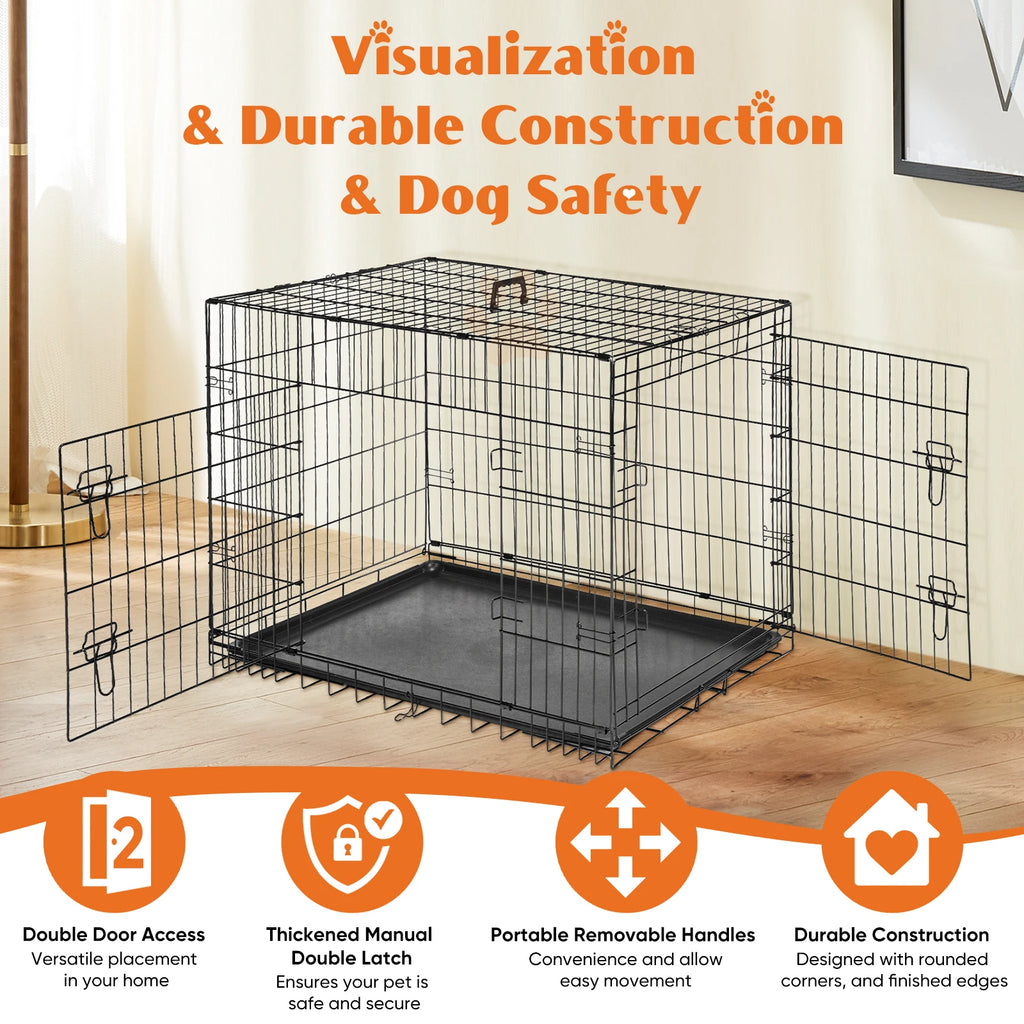 Heavy-Duty Folding Metal Dog Cage