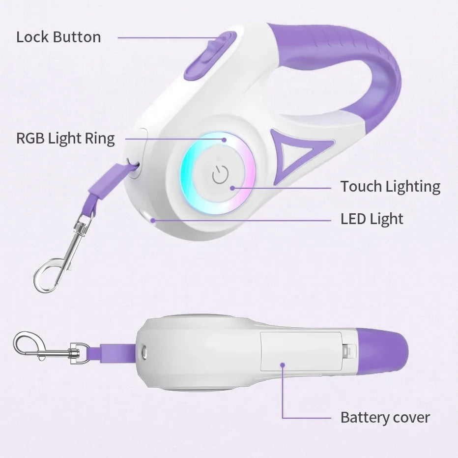 LED Retractable Pet Leash