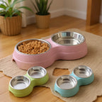 Dual Stainless Steel Pet Bowl