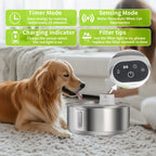 8L Smart Stainless Steel Automatic Pet Water Fountain