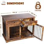 Wooden Dog Crate Furniture with Storage Drawers