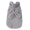 Winter Corduroy Dog Coat with Bow & D-Ring