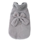 Winter Corduroy Dog Coat with Bow & D-Ring