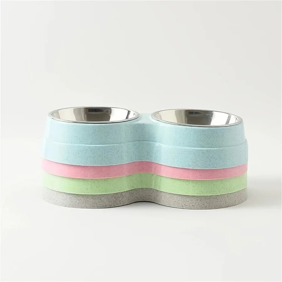 Dual Stainless Steel Pet Bowl