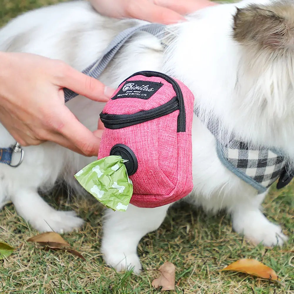 Multifunctional Dog Treat Pouch with Poop Bag Dispenser