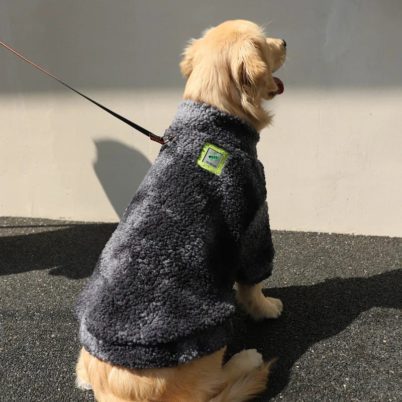 Lamb Wool Winter Coat for Large Dogs