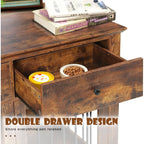 Wooden Dog Crate Furniture with Storage Drawers