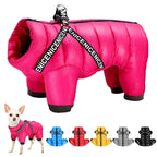 Waterproof Winter Dog Jacket with Built-in Harness