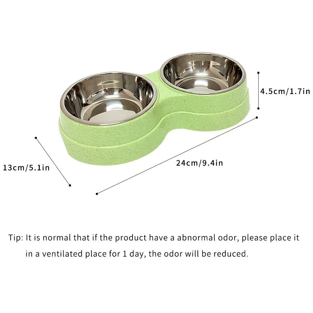 Dual Stainless Steel Pet Bowl