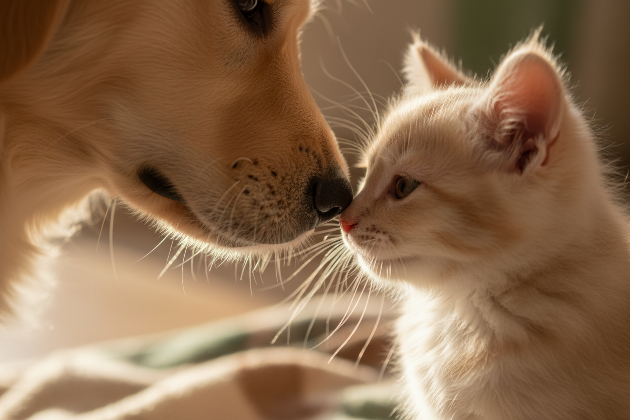 consegues uma imagem do genero da que temos com o cao e gato super queridos. apenas focinhos ou algo assim inspiracional?